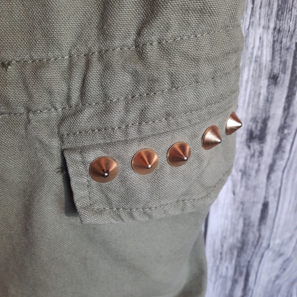 GB Edgy Cotton Canvas Military Green Serape Punk Country Vest - Picture 4 of 12